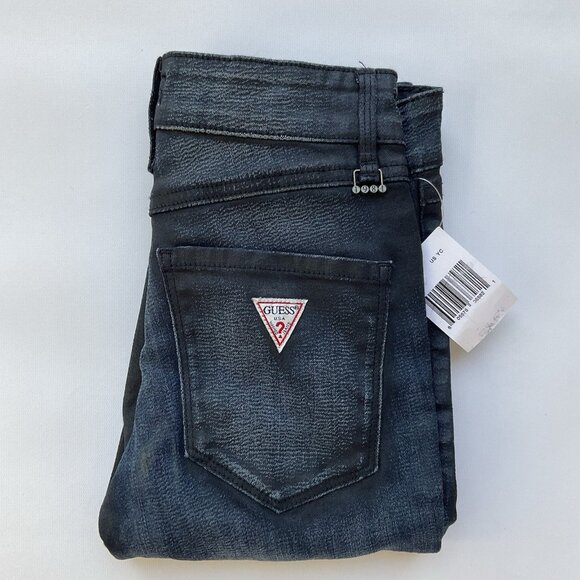 Guess Women’s 1981 High Rise Skinny Jeans Dark Blue Coated Finish Size 24 - Picture 1 of 12